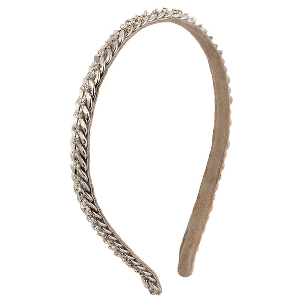 Deepa by Deepa Gurnani Handmade Chainey Headband in Silver color