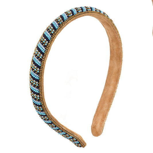 Deepa by Deepa Gurnani handmade Aramina headband in blue color