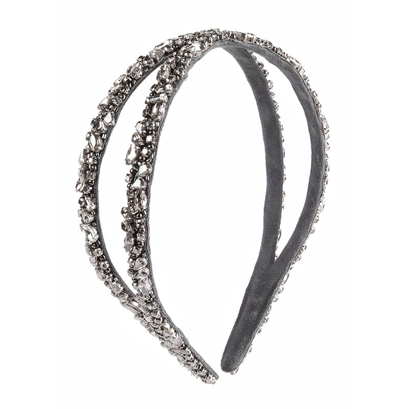 Deepa by Deepa Gurnani Handmade Kadence Headband Gunmetal Color