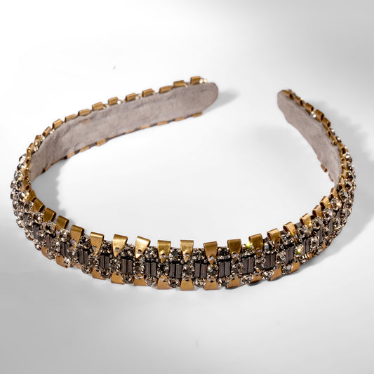 Deepa Gurnani Pret Villard Headband in gunmetal color