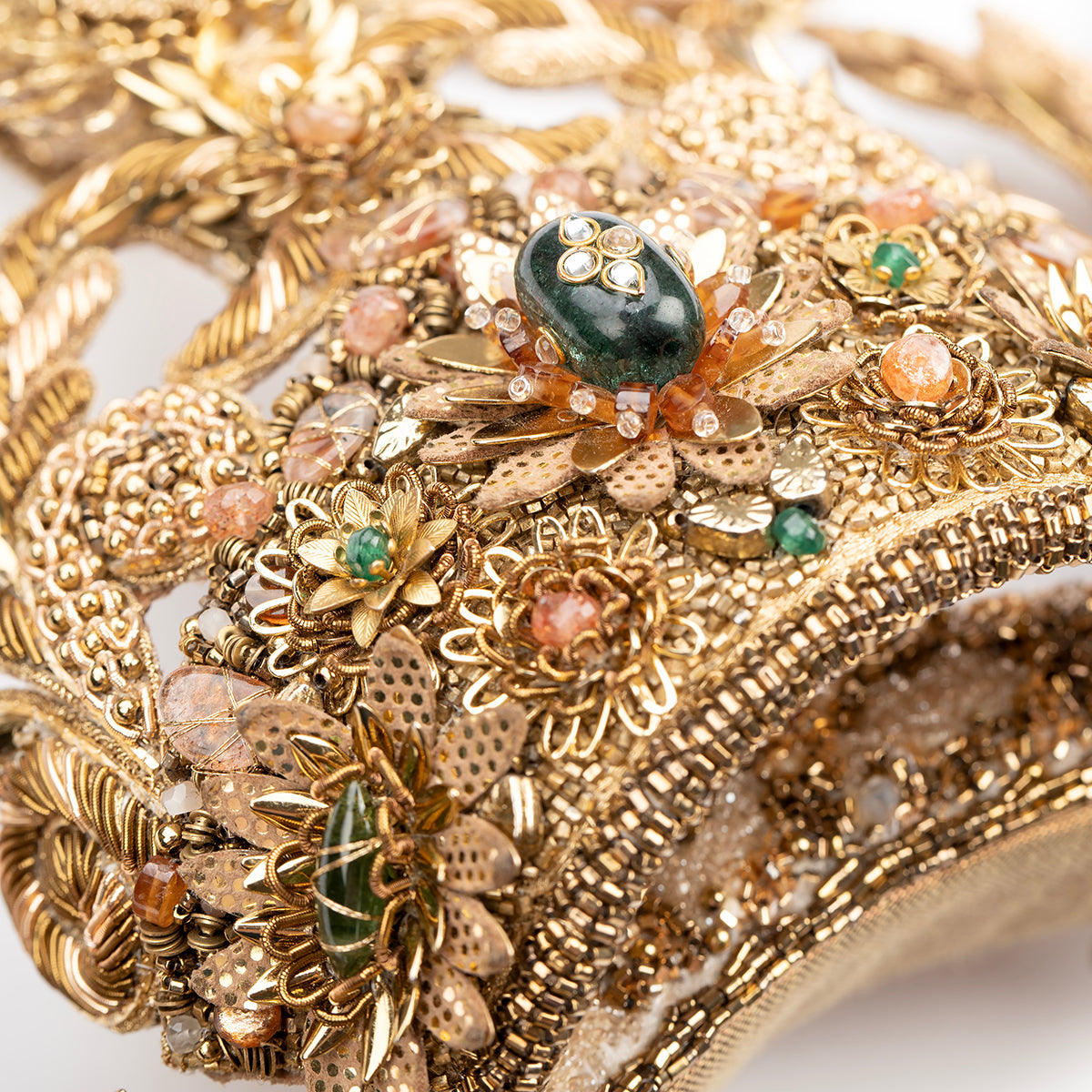 Detail of Deepa Gurnani  Empress Headband in Gold color