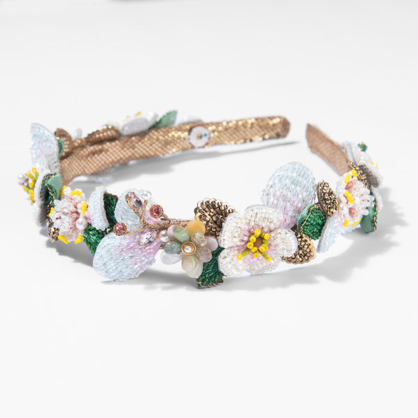 Deepa Gurnani handmade Botanica Headband in Yellow color