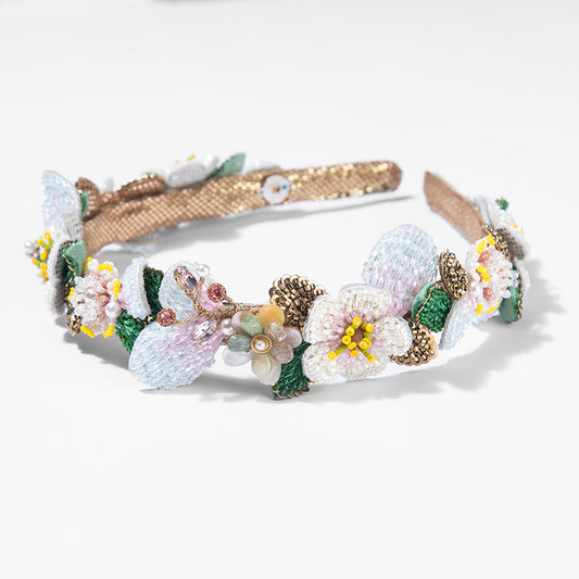 Deepa Gurnani handmade Botanica Headband in Yellow color