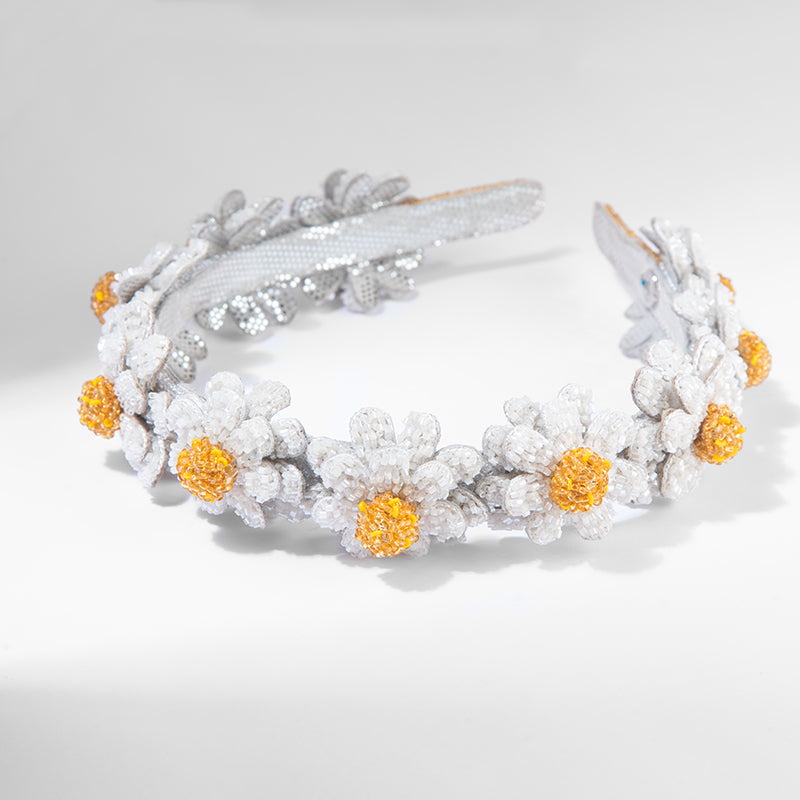 Deepa Gurnani handmade Daisies Headband in White color