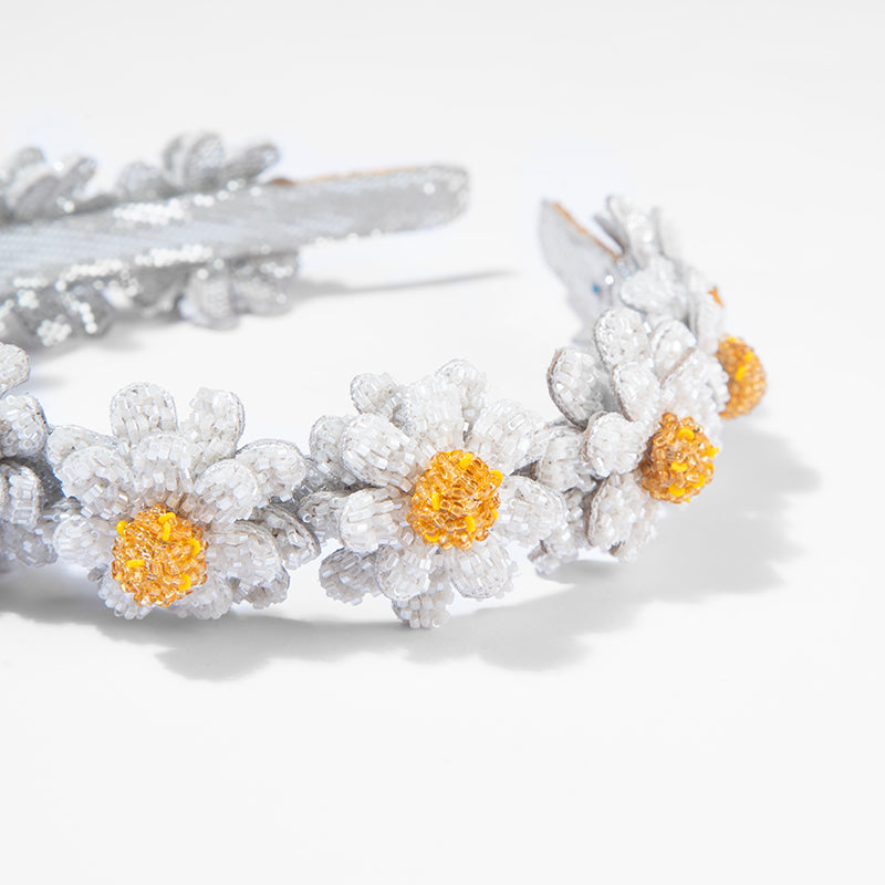 Detail Of Deepa Gurnani handmade Daisies Headband in White color