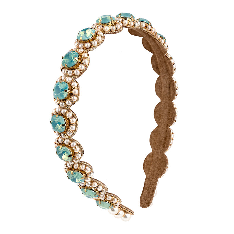 Deepa by Deepa Gurnani Handmade Anatolia Headband Opal Mint Color