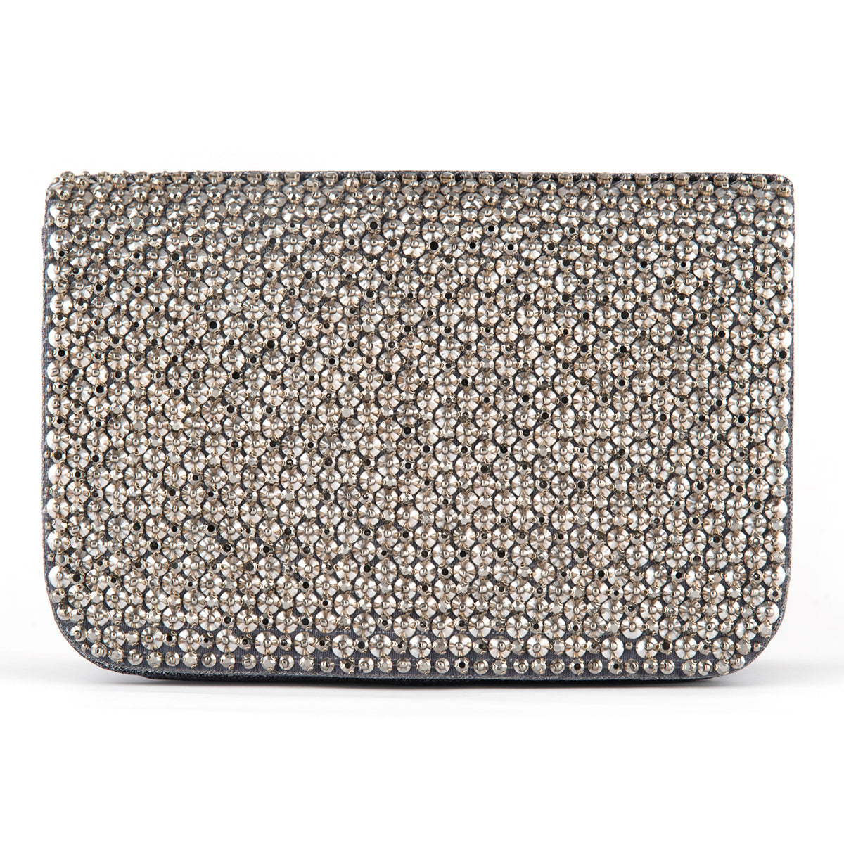 Deepa Gurnani Handmade Aime Clutch In Gunmetal Color