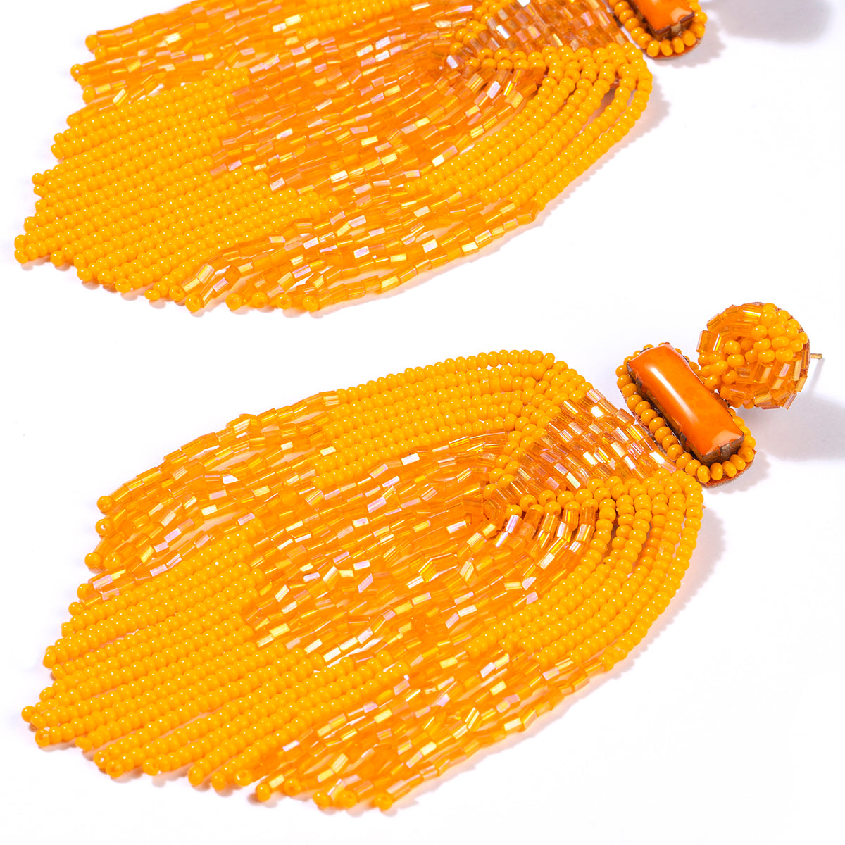 Detail of Deepa By Deepa Gurnani handmade Jody Earrings in marigold
color