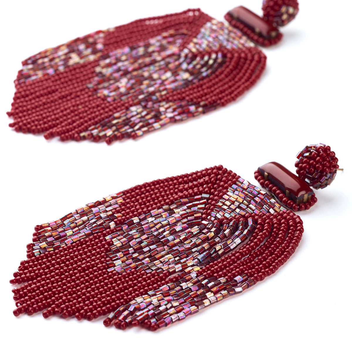 Detail Of Deepa by Deepa Gurnani Lightweight Maroon Jody Earrings 