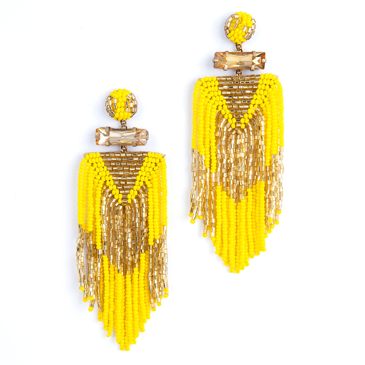 Deepa By Deepa Gurnani handmade Jody Earrings in yellow color