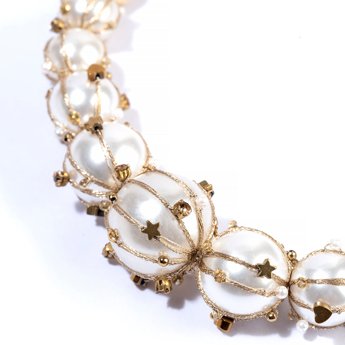 Detail of  Deepa by Deepa Gurnani Handmade Czar Headband in Ivory color