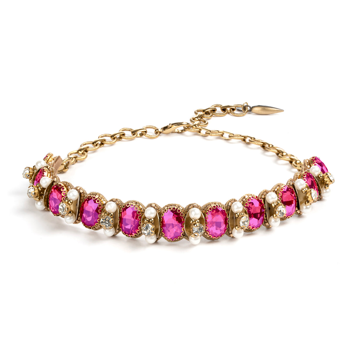 Deepa by Deepa Gurnani Handmade Caylin Necklace in Fuchsia color