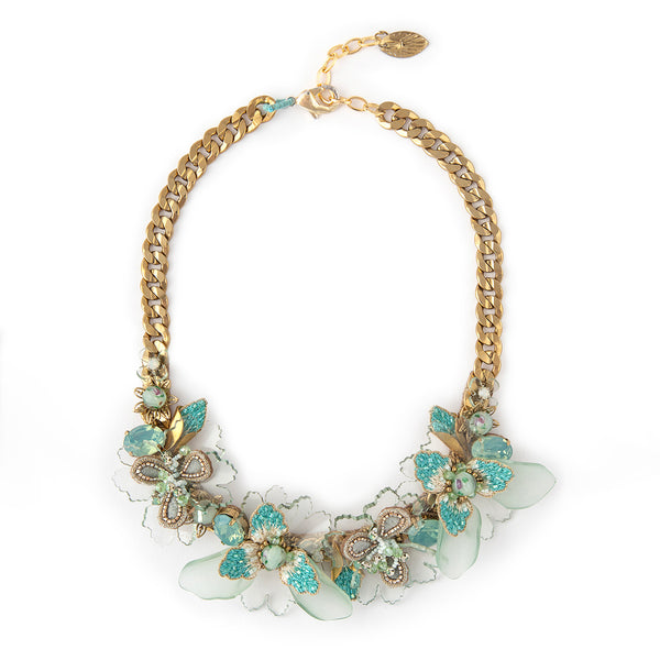 Deepa by Deepa Gurnani Handmade Calypso necklace in turquoise color