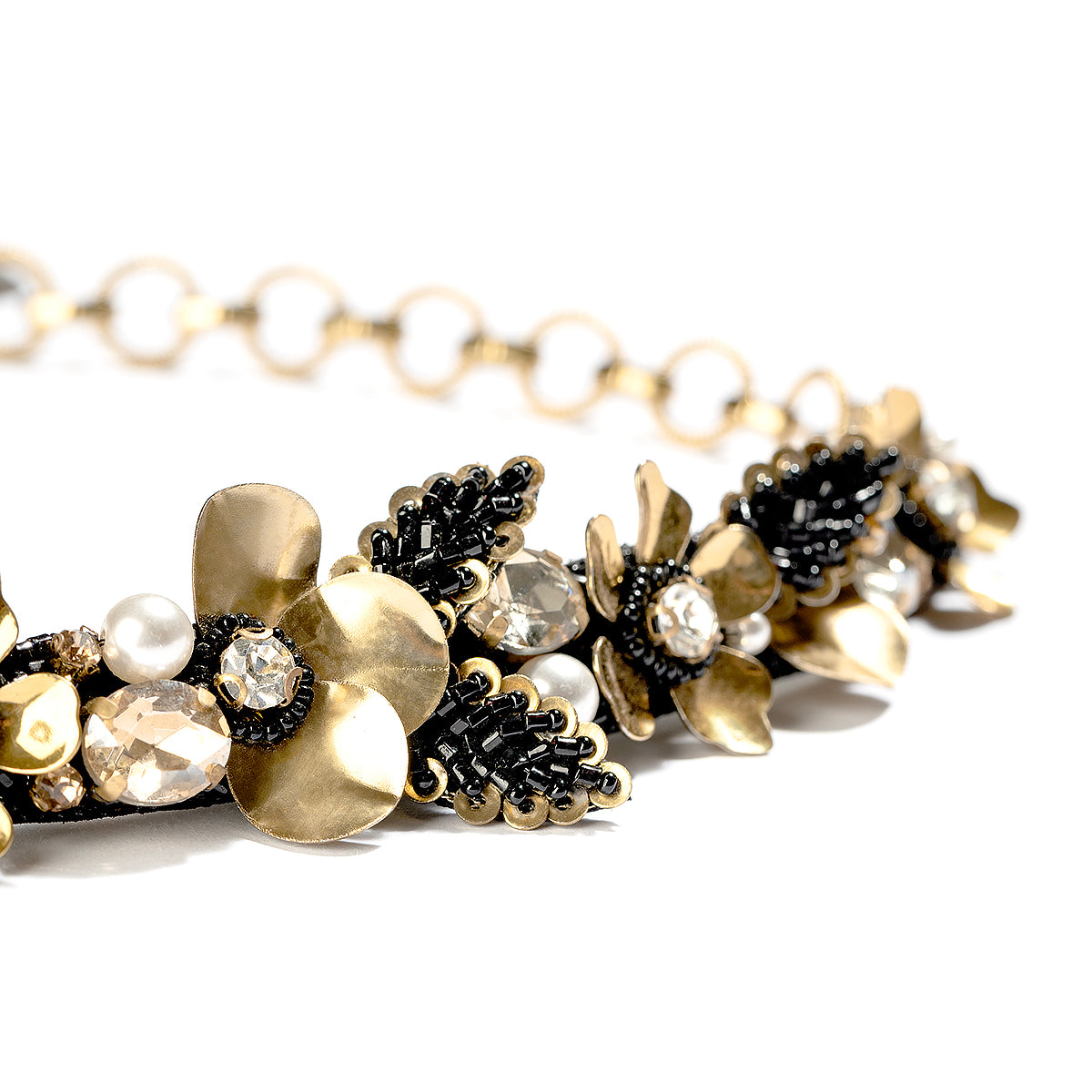 Detail of Deepa by Deepa Gurnani Handmade Katrina necklace in Black color