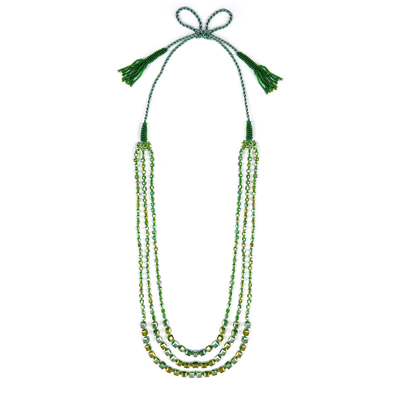 Handmade Deepa by Deepa Gurnani Gizeth Necklace in Green color