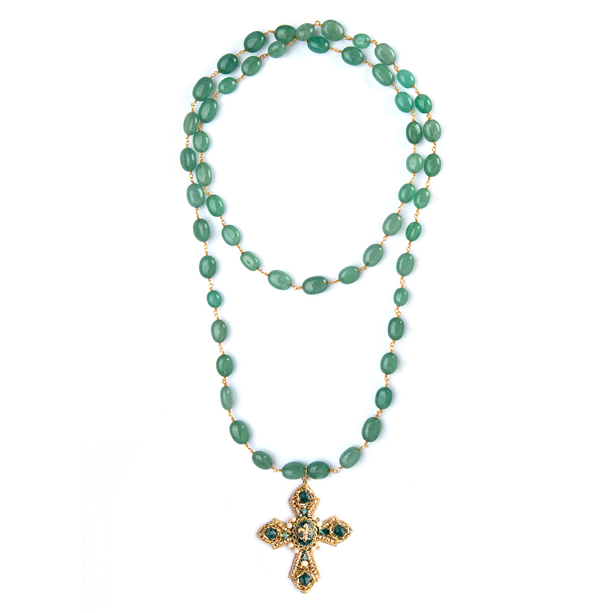 Deepa Gurnani Esthelda Necklace in Emerald color