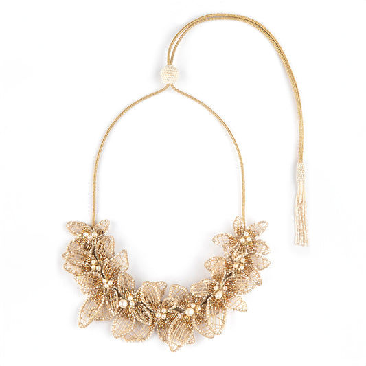 Deepa Gurnani Handmade Suvi Necklace in ivory color