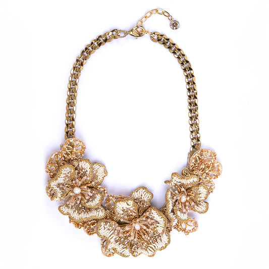 Deepa Gurnani Handmade Angelia Necklace in ivory color