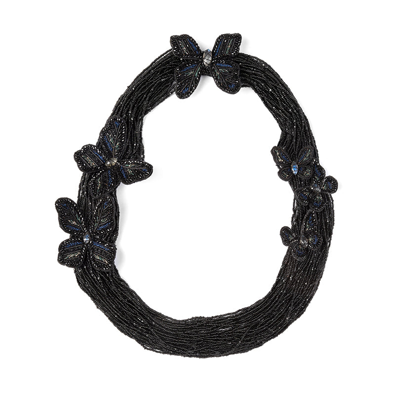 Deepa Gurnani Handmade Black Atlas Necklace