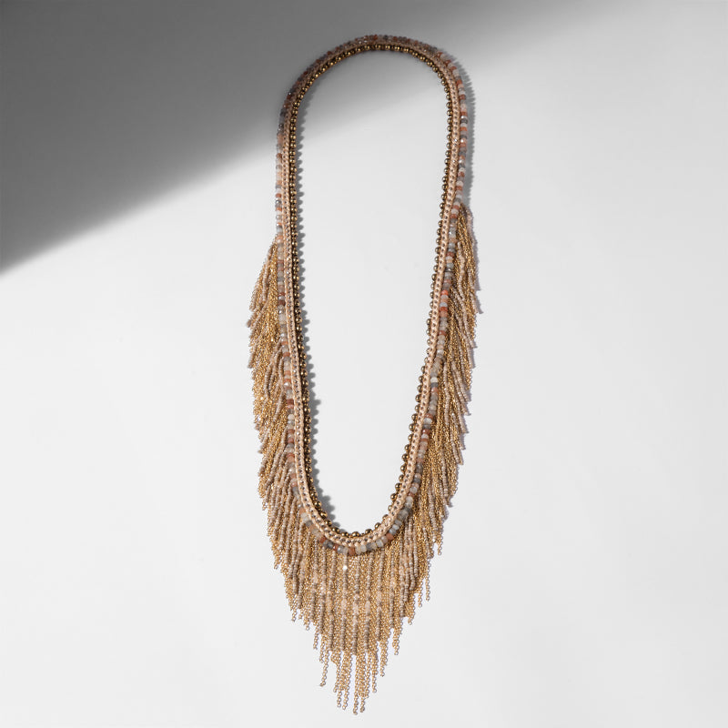 Deepa Gurnani handmade Inka Necklace in Gold color