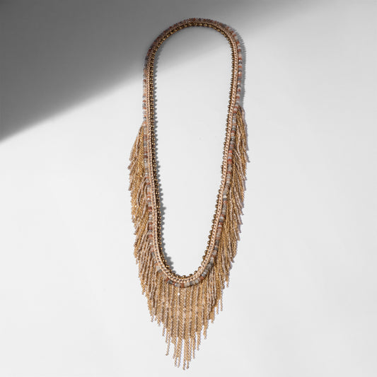 Deepa Gurnani handmade Inka Necklace in Gold color