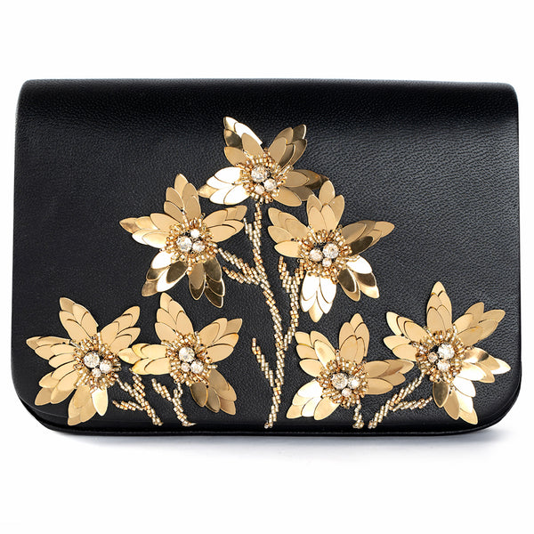 Deepa Gurnani Nadine Clutch in Gold color