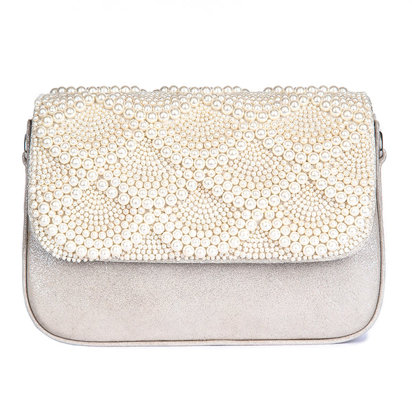 Deepa Gurnani Handmade Sloane clutch in Ivory color