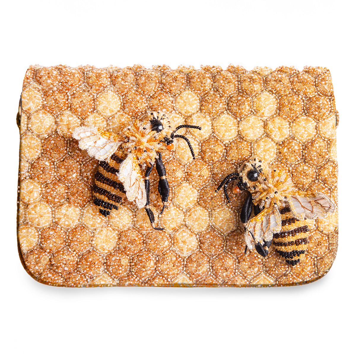 Deepa Gurnani Honeybee clutch in yellow color