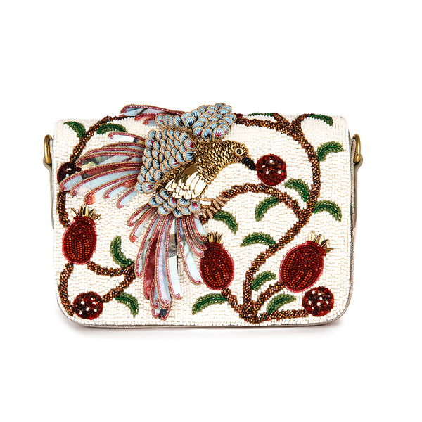 Deepa Gurnani Handmade Birdie Clutch in White color