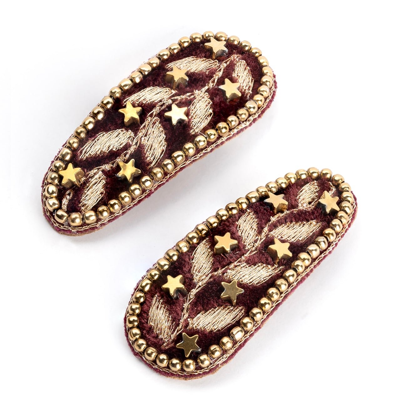 Deepa By Deepa Gurnani Liah Clip Set in Maroon 