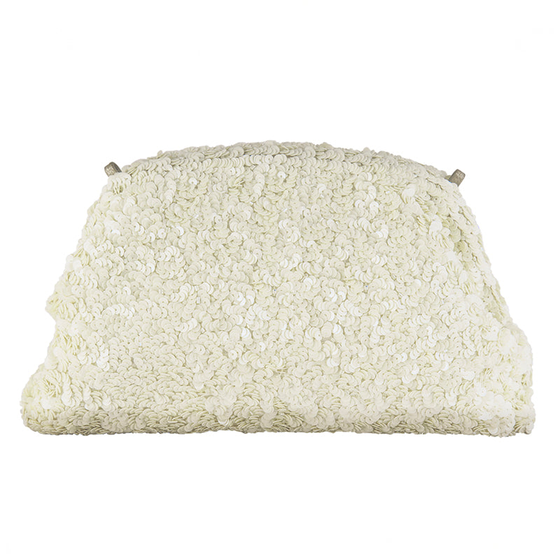 Deepa Gurnani Handmade Hermia Clutch in Ivory color