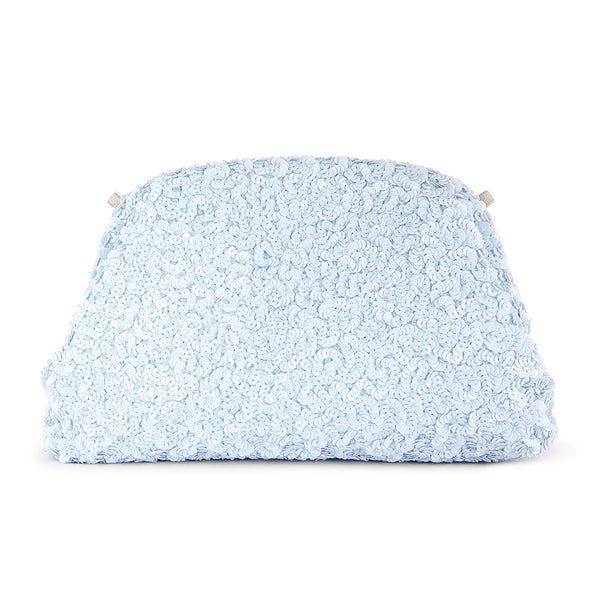 Deepa Gurnani Handmade Hermia Clutch in Powder Blue color