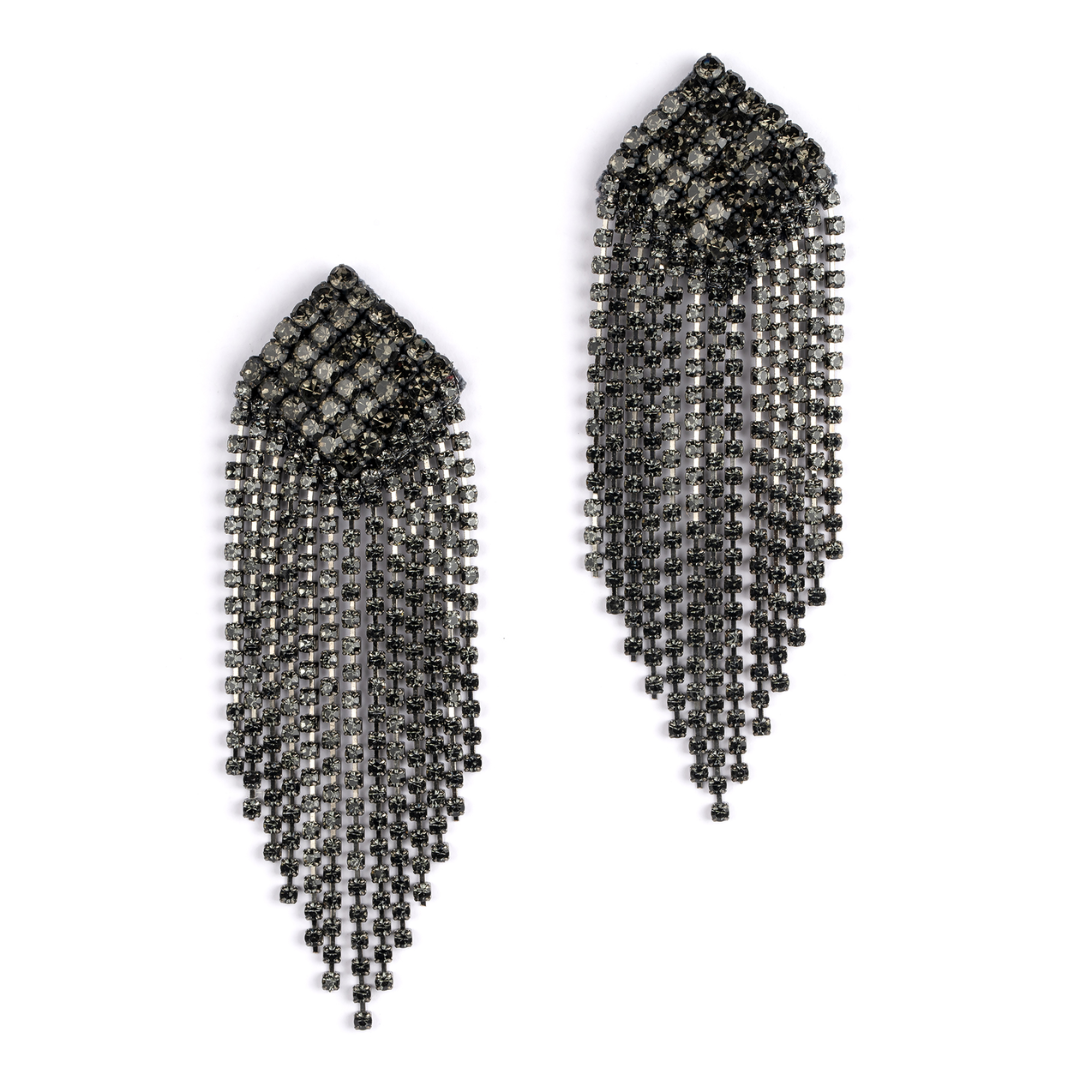 Deepa By Deepa Gurnani Niomi Earrings in Gunmetal