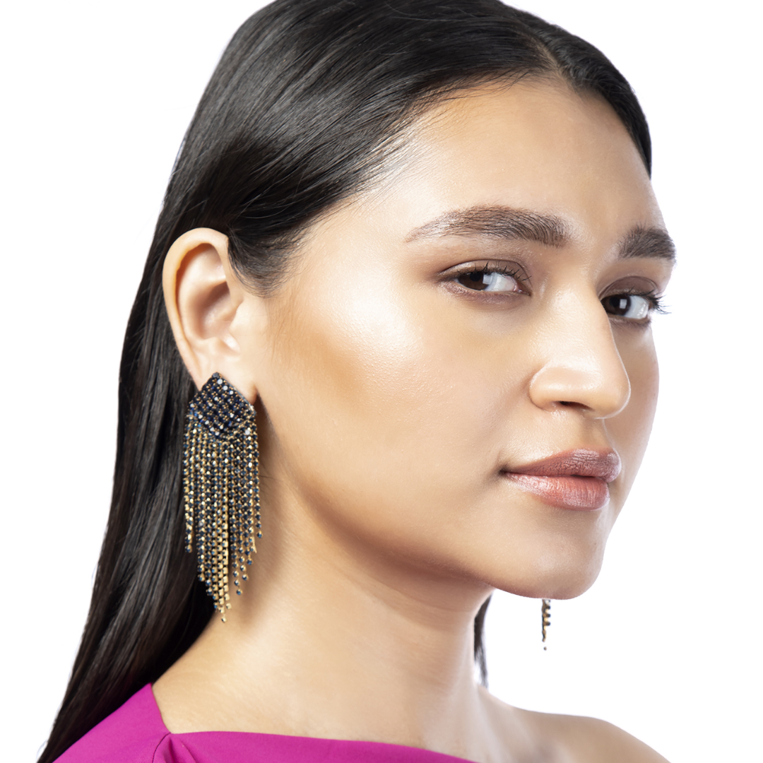 Model wearing Deepa By Deepa Gurnani Niomi Earrings