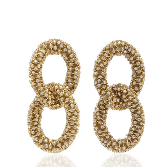 Deepa Gurnani Handmade Loulux Earrings in Gold