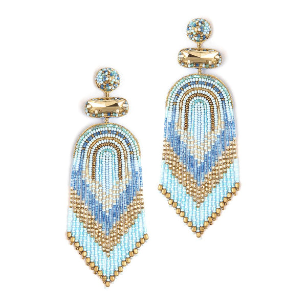 Deepa By Deepa Gurnani handmade Ishani Earrings in baby blue color