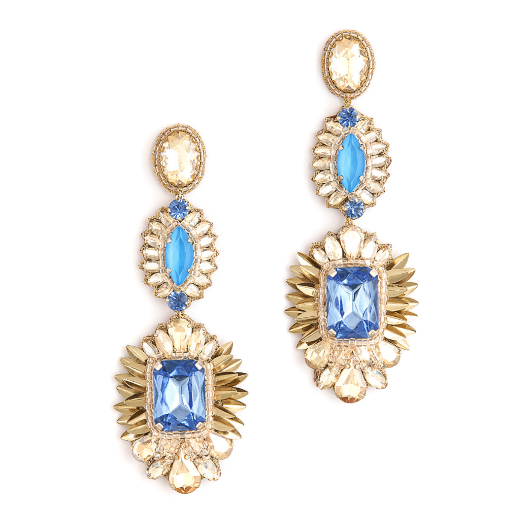 Deepa by Deepa Gurnani Handmade Klara Earrings in blue color