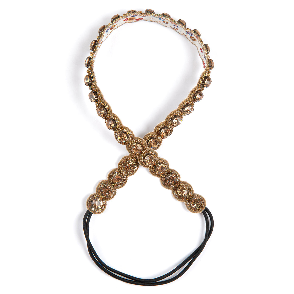 Deepa Gurnani Lux Imitation Pearl Padded Headband Ivory/Gold