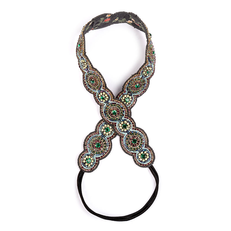 Deepa by Deepa Gurnani Handmade Britton Headband Black Multi Color