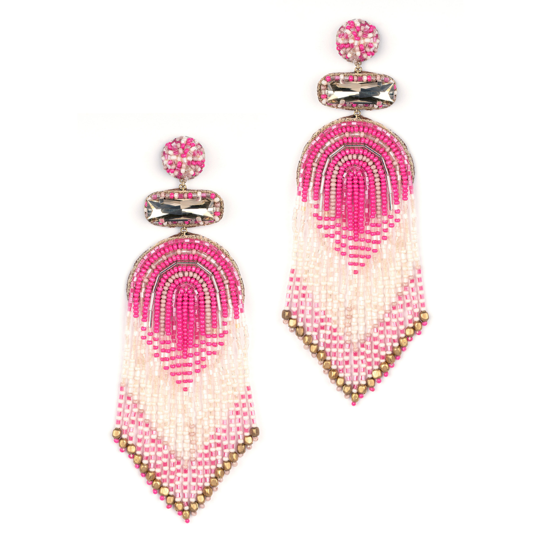 Deepa By Deepa Gurnani handmade Ishani Earrings in hotpink color