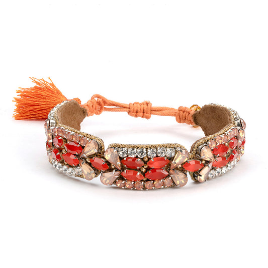 Deepa by Deepa Gurnani Handmade Fluorescent Orange Daryn Bracelet