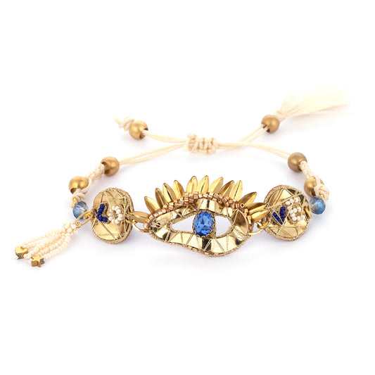 handmade gold evil eye bracelet