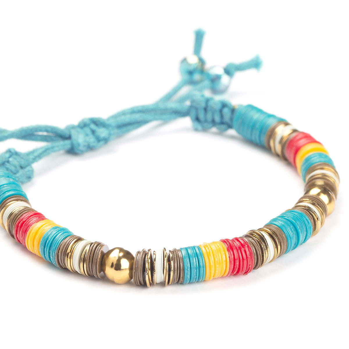 Stack sequin pull cord bracelet