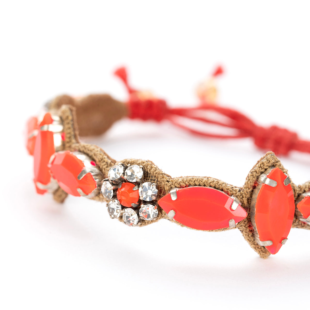 Deepa by Deepa Gurnani Handmade Fluorescent Pink Augusta Bracelet close view