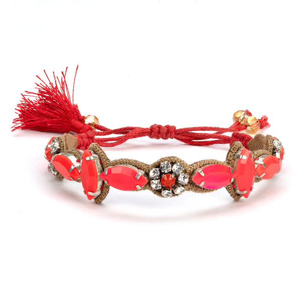 Deepa by Deepa Gurnani Handmade Fluorescent Pink Augusta Bracelet