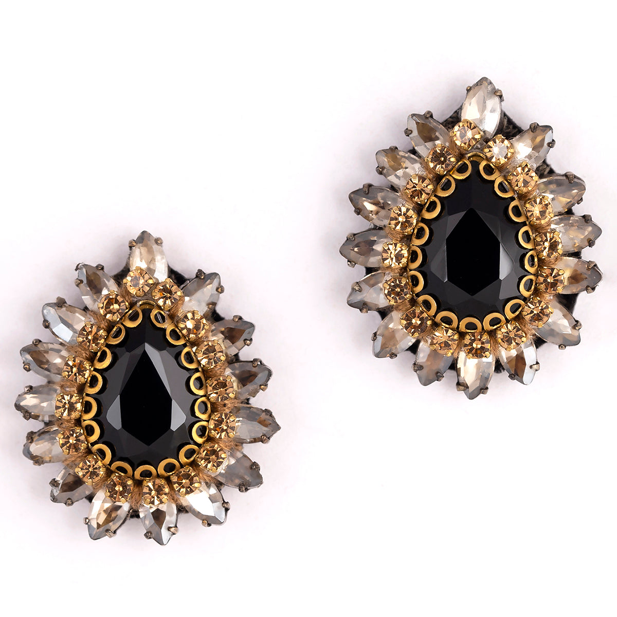 Handmade Deepa Gurnani Black Color Leesha Earrings 