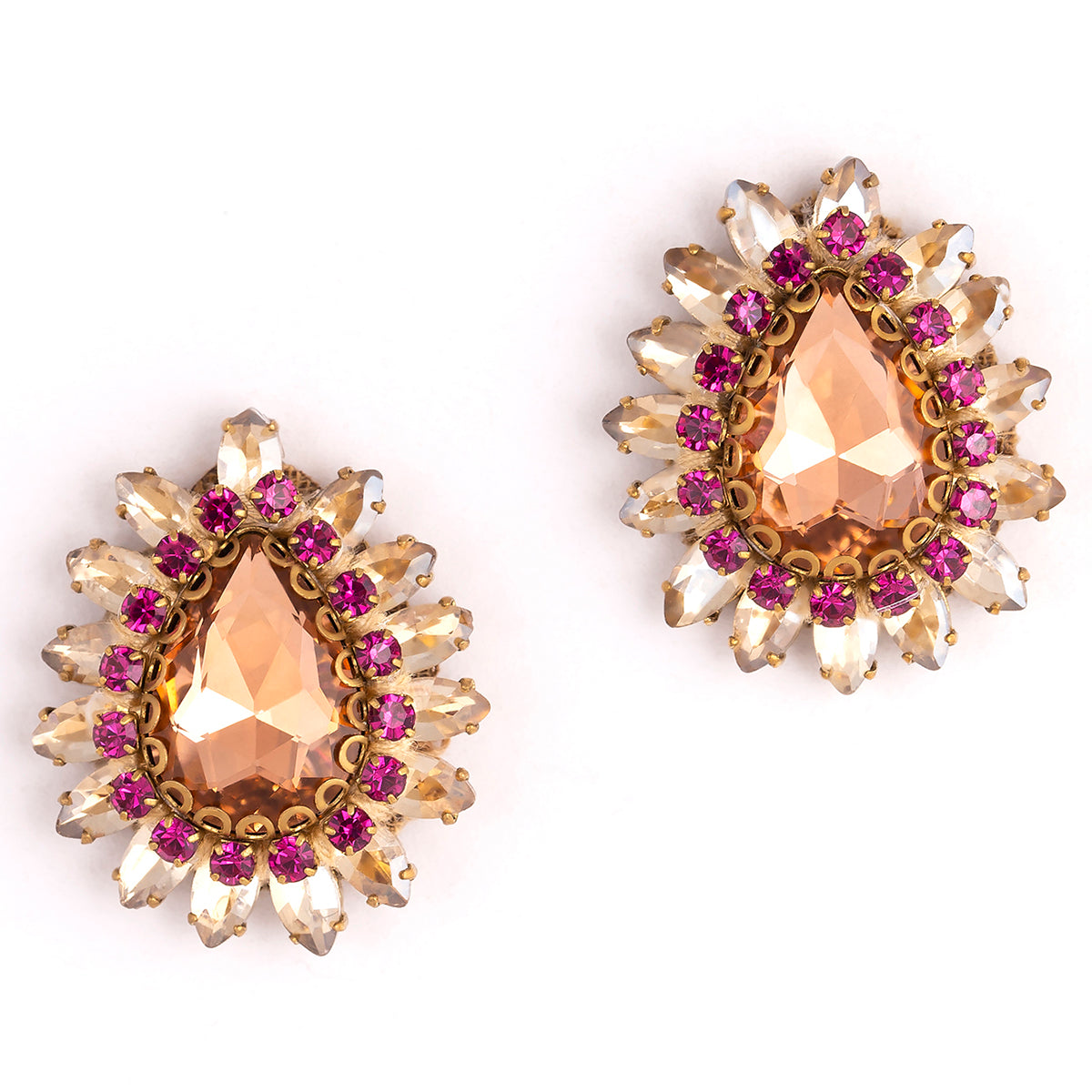 Deepa by Deepa Gurnani Peach Color  Leesha Earrings