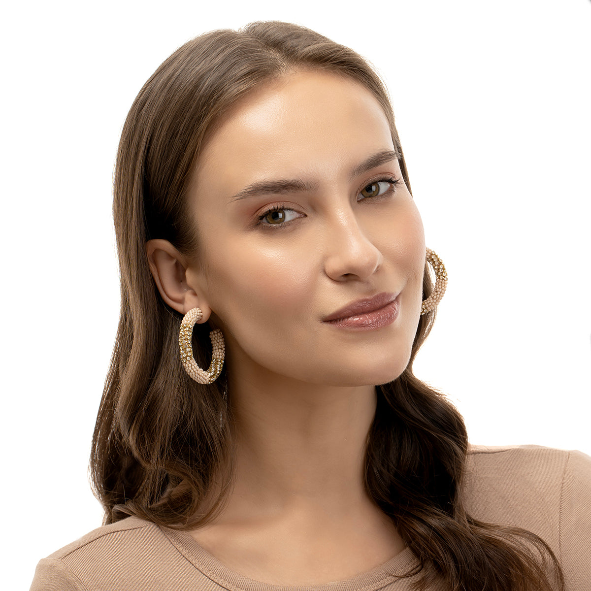 Deepa by Deepa Gurnani Handmade Luxury Champagne Lana Earrings