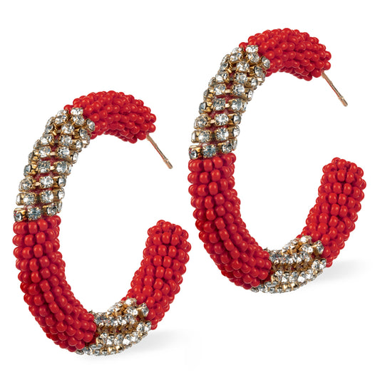 Deepa by Deepa Gurnani Handmade Red Lana Earrings