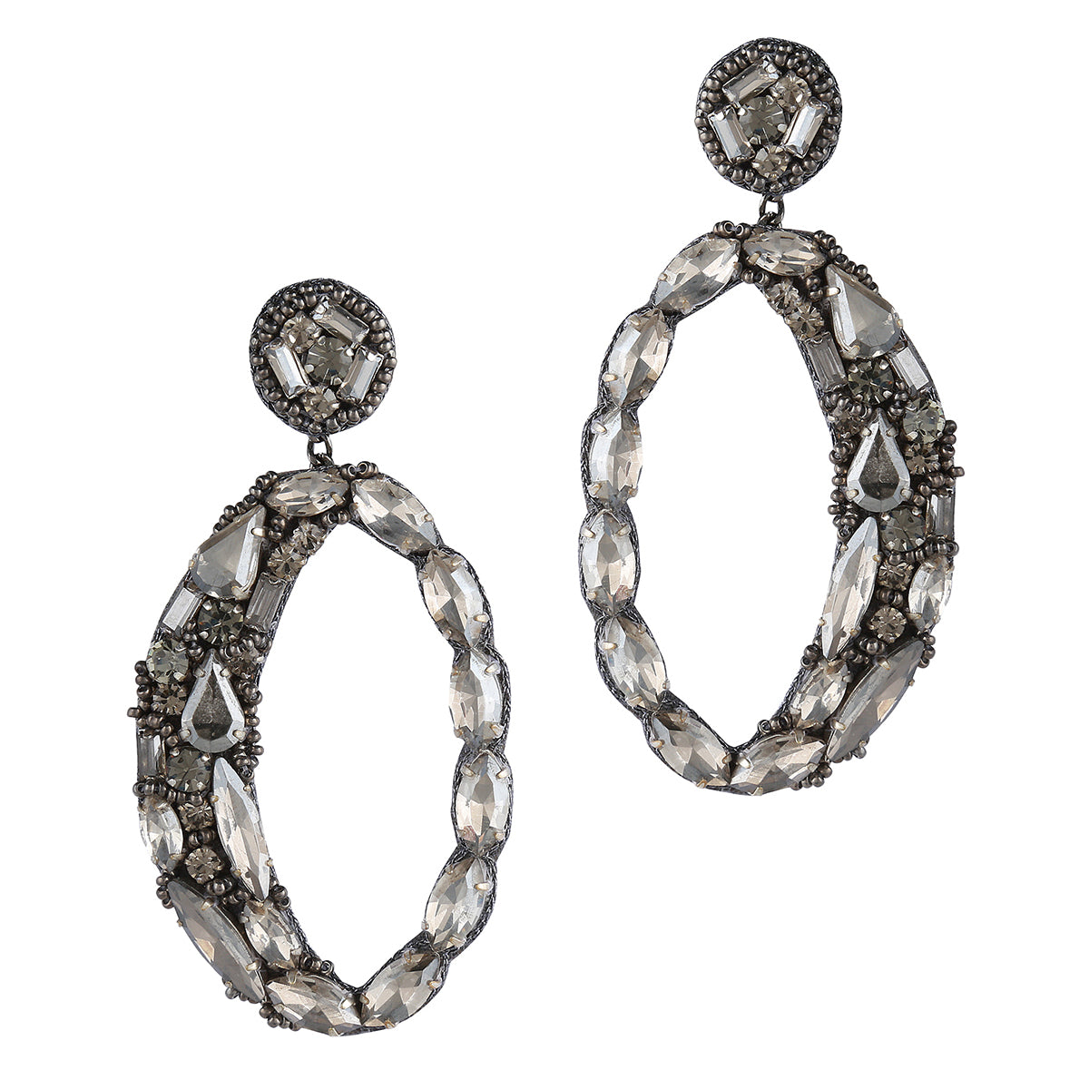 Deepa by Deepa Gurnani Freida Earrings Gunmetal color